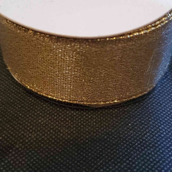 Gold(2) And Silver(2) Wired Ribbon w/Metallic Edge | 1.5" x 5 yards | 4 Rolls | - Picture 4 of 4